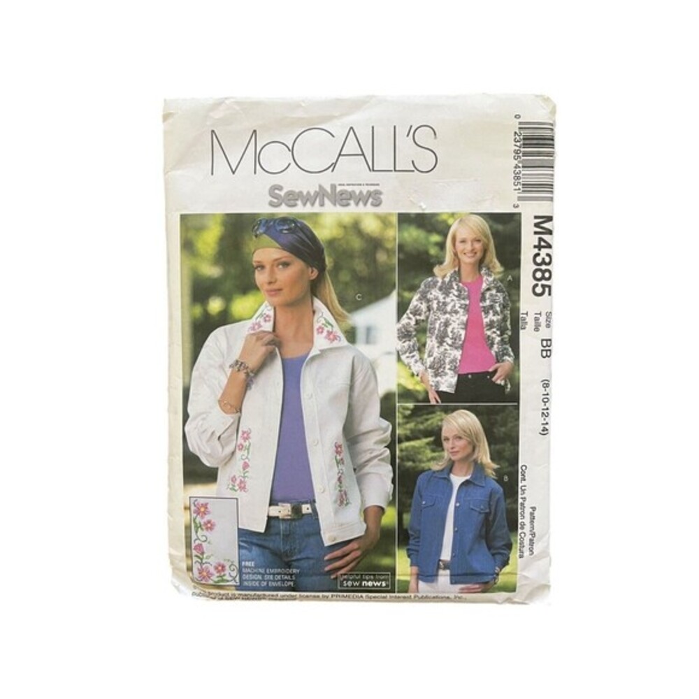 Vintage Sewing Pattern McCall's M4385 Misses Petite Jean Jacket Coat BB 8-14
